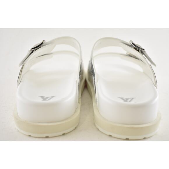 Louis Vuitton Trainer Mule Metallic Silver Buckle Slide Sandal UK 9 US 10 11 - Picture 14 of 16